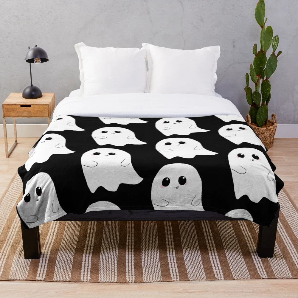 Cute ghost plush blanket for Halloween and fall