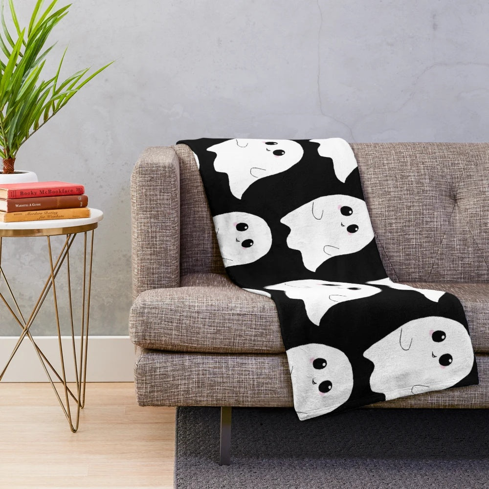 Cute ghost plush blanket for Halloween and fall