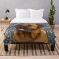 Giant plush blanket featuring a portrait of a Bullmastiff dog