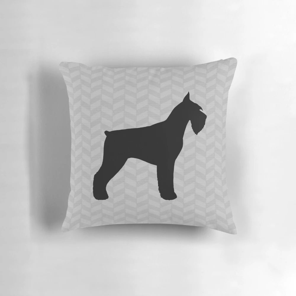 Plush giant schnauzer silhouette pillow with soft, high-quality material.
