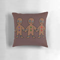 Soft, plush gingerbread-themed pillow for Christmas and winter decor