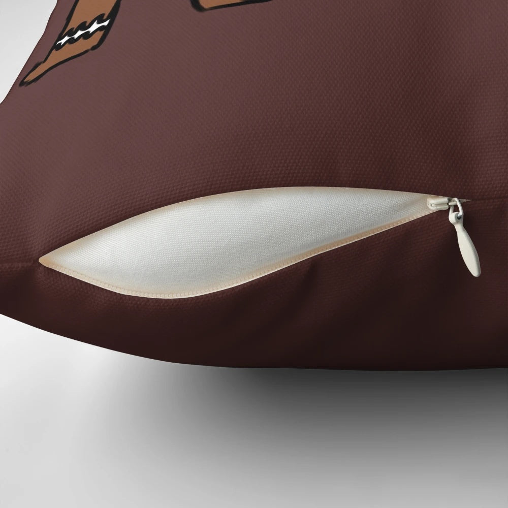 Soft, plush gingerbread-themed pillow for Christmas and winter decor