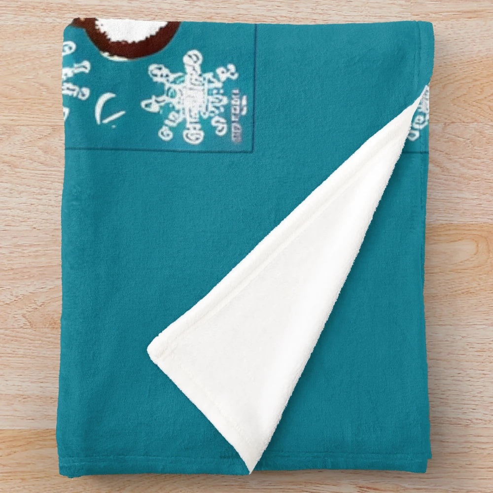 Gingerbread plush blanket with festive holiday design
