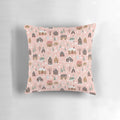 Handmade gingerbread village pillow with whimsical details perfect for holiday home decor.