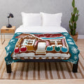 Gingerbreadhouse plush blanket with festive holiday design