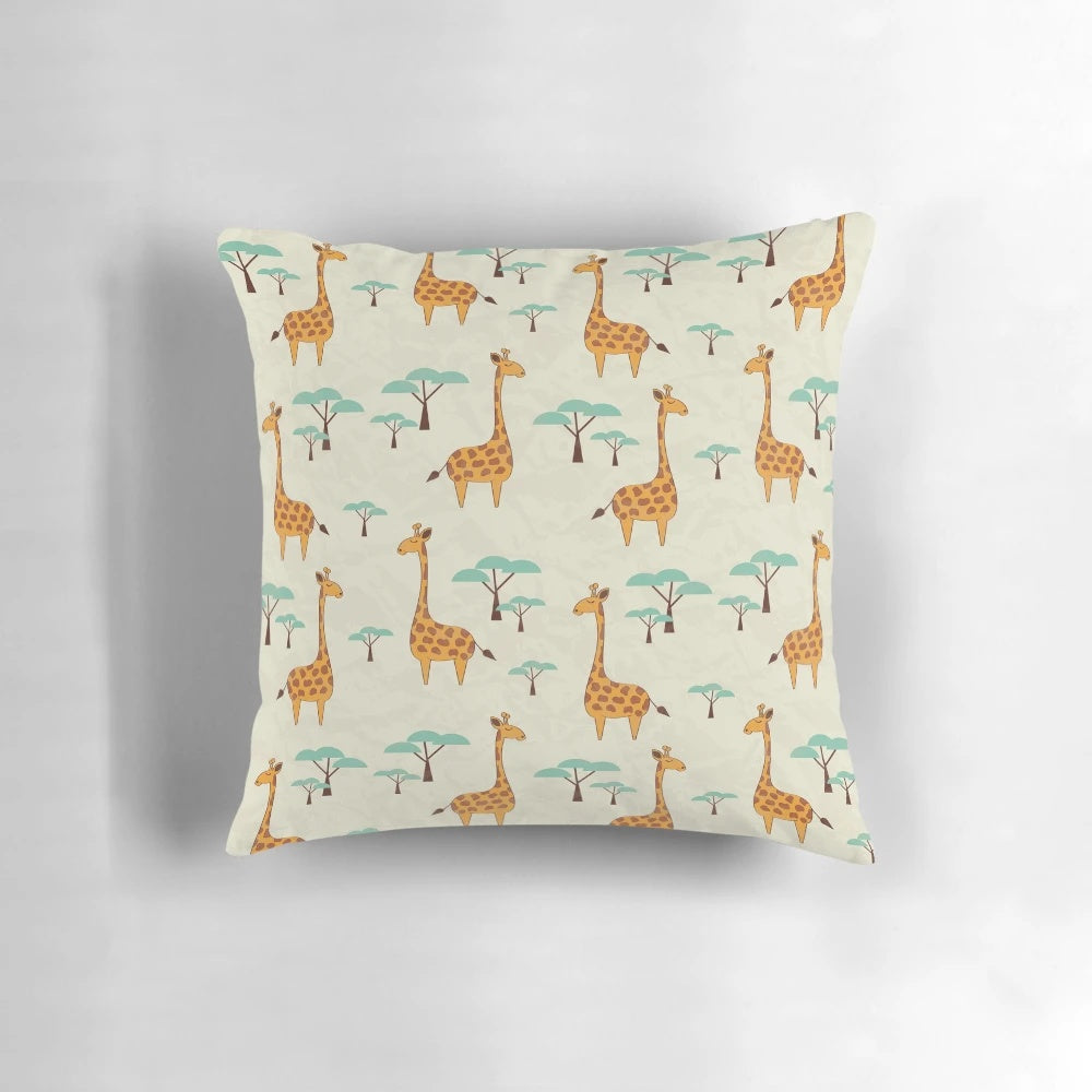 Soft, plush giraffe-shaped pillow for comfortable neck support and natural decor