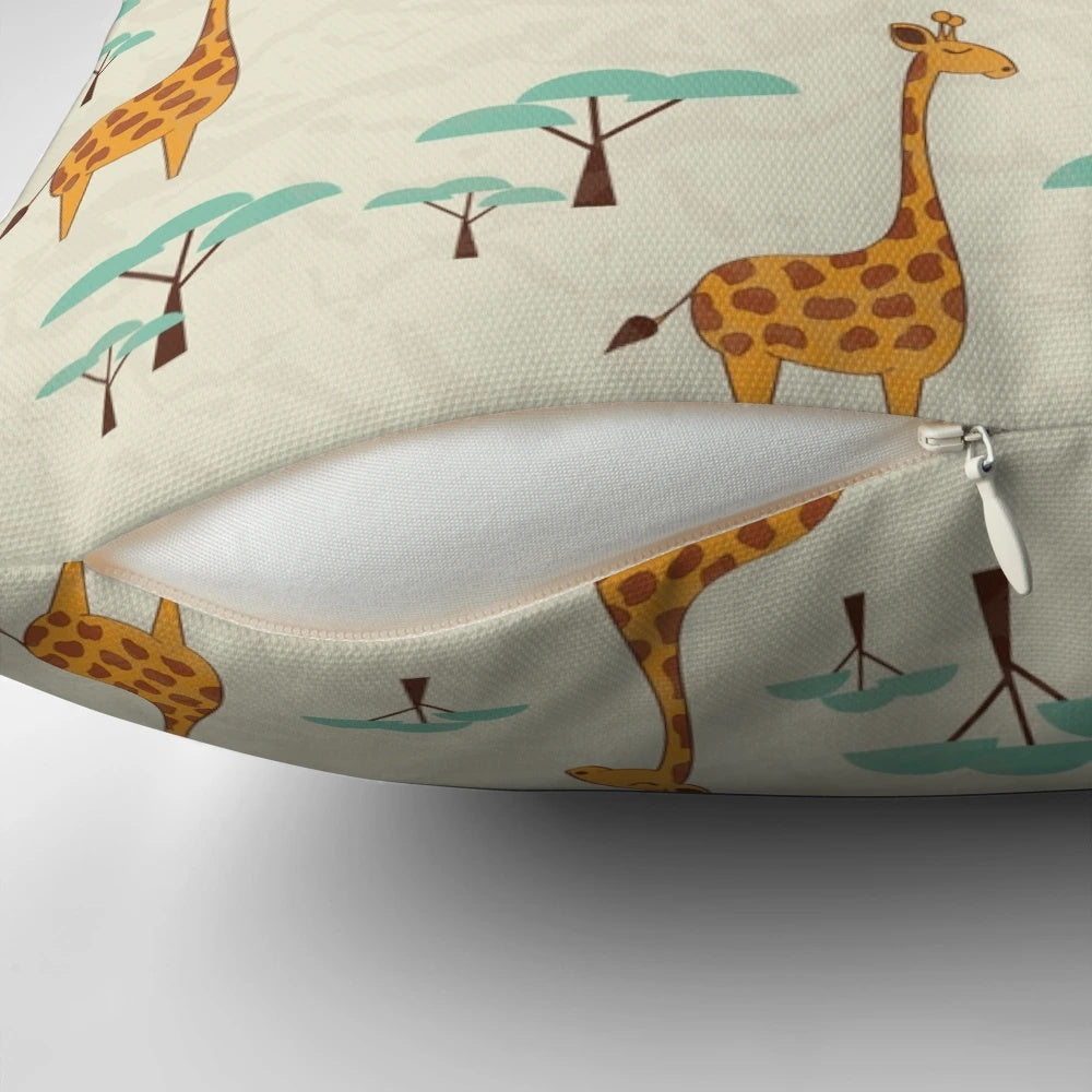 Soft, plush giraffe-shaped pillow for comfortable neck support and natural decor