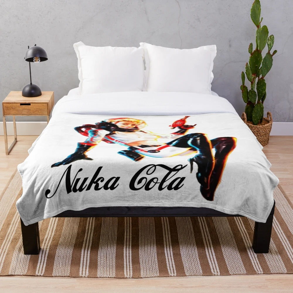 Girl Plush Blanket with Nuka Cola Inspired Design