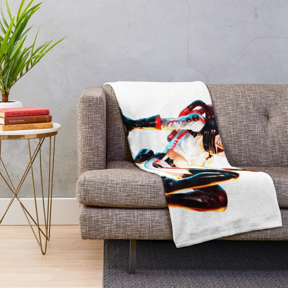 Girl Plush Blanket with Nuka Cola Inspired Design