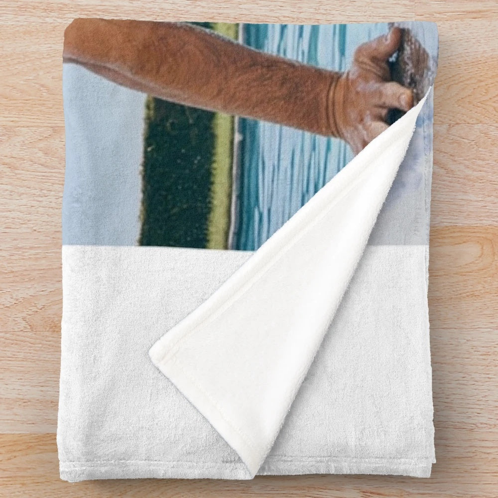Soft and warm plush blanket featuring handsome actor Glen Powell