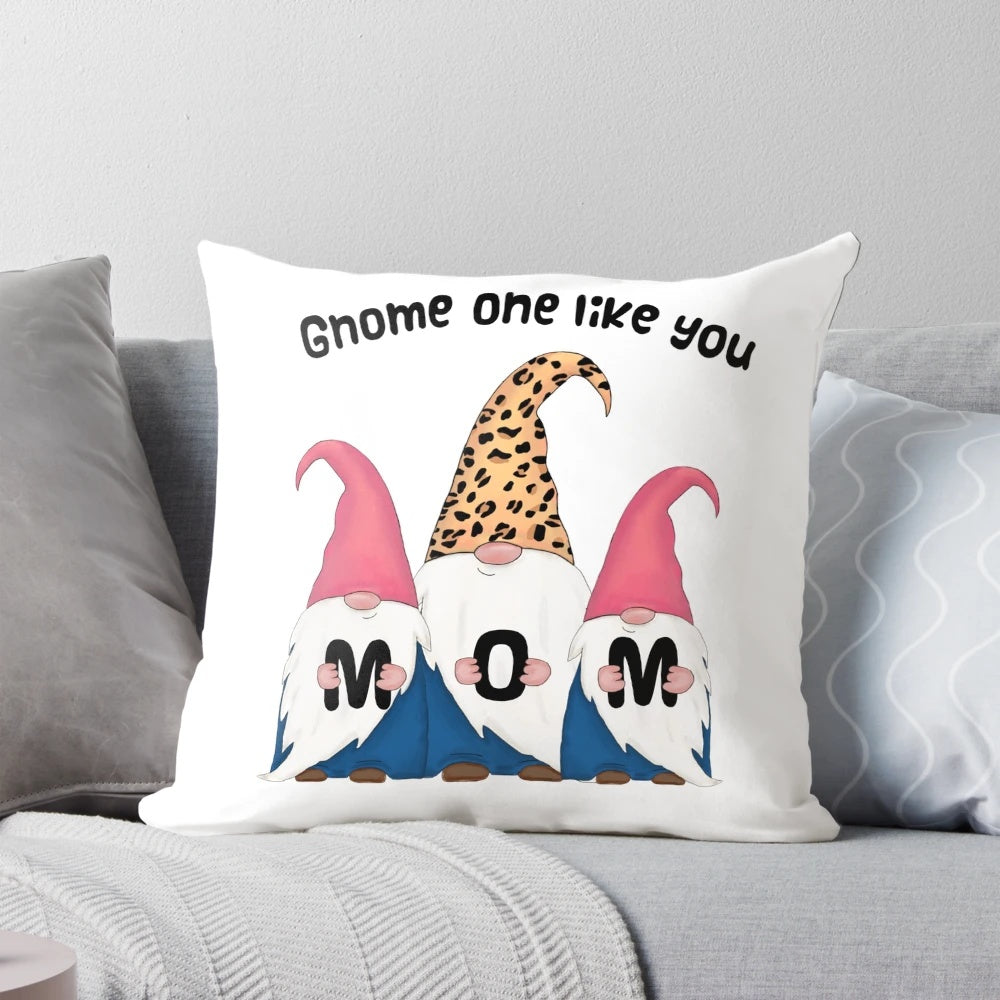 Soft, plush gnome-themed mother's day blanket and pillow for cozy home decor