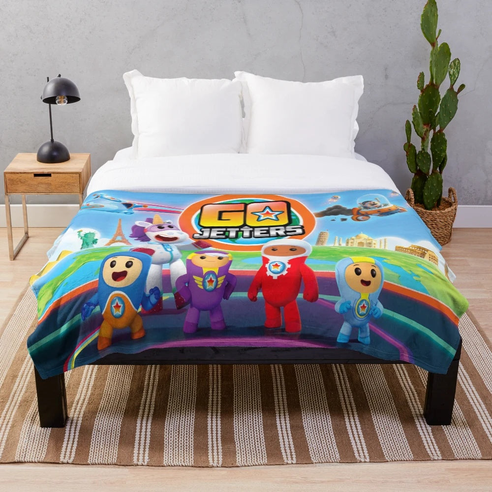 Go Jetters themed plush blanket for fans of the animated series