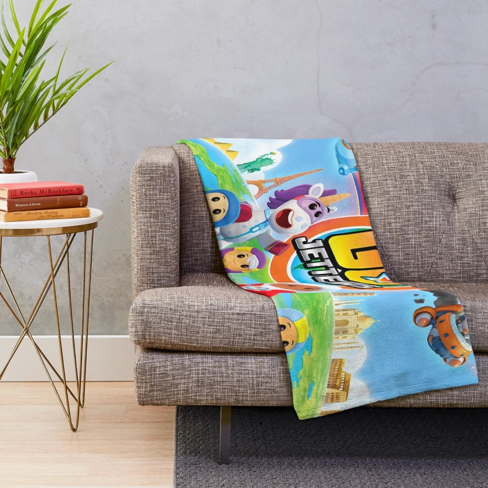 Go Jetters themed plush blanket for fans of the animated series
