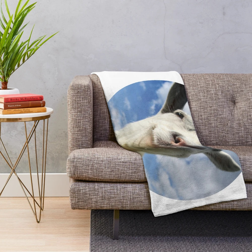 Soft and cuddly goat plush blanket, perfect for fans of the Goat Simulator game