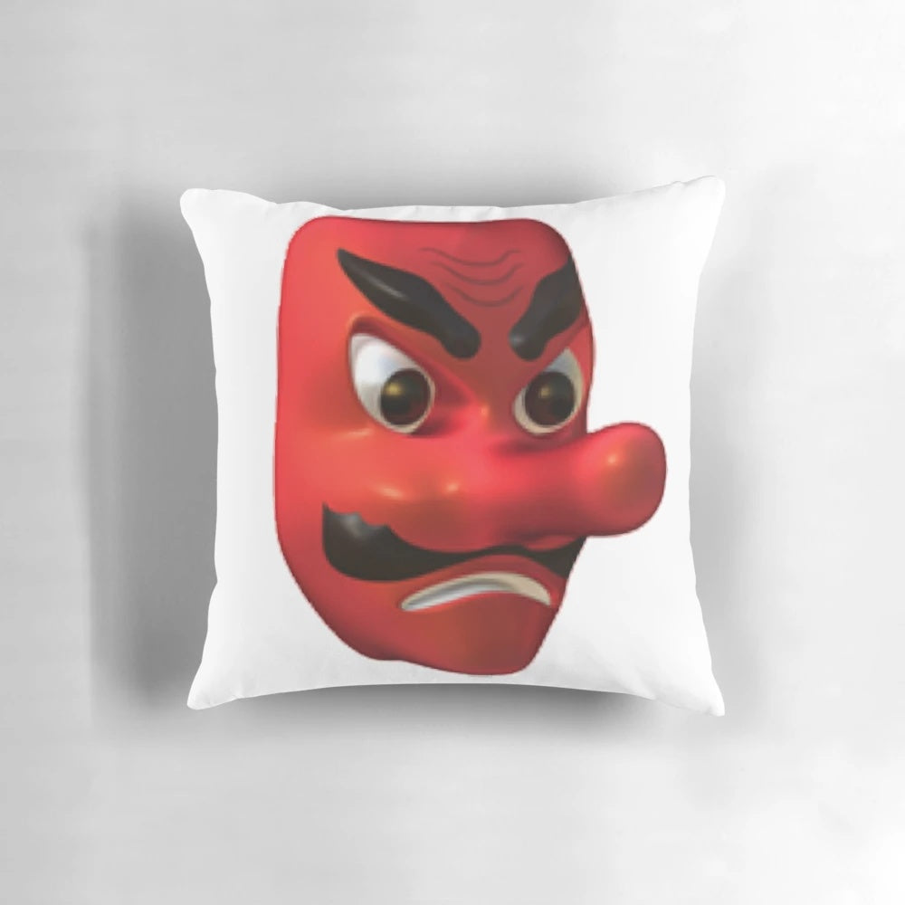 Soft, plush goblin emoji decorative pillow for home and office