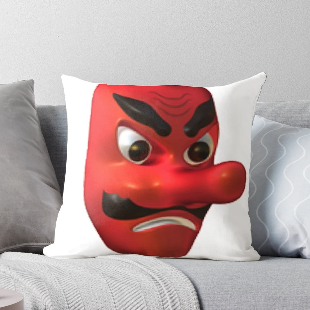 Soft, plush goblin emoji decorative pillow for home and office