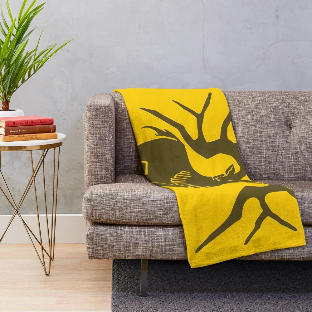 Golden deer plush blanket inspired by Fire Emblem video game series