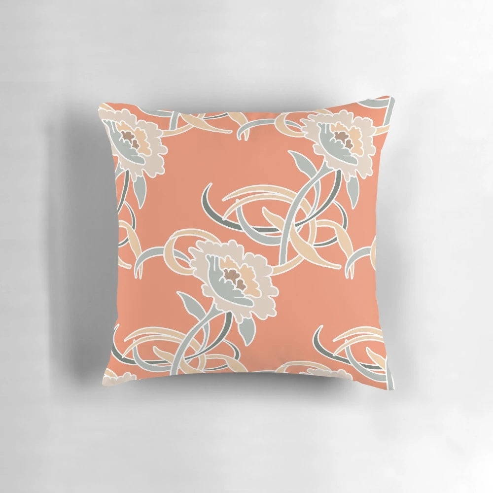 Golden Girls-inspired couch pillow featuring iconic characters and retro Miami aesthetic
