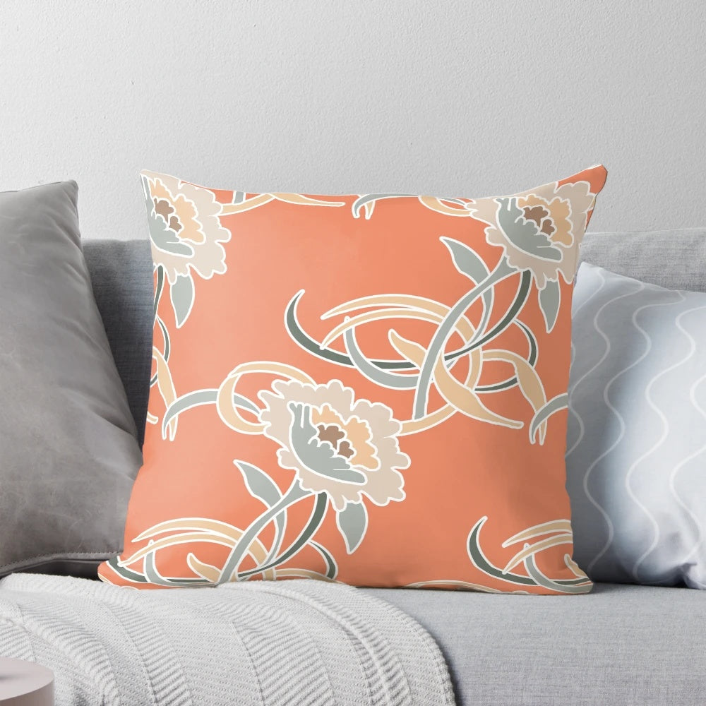 Golden Girls-inspired couch pillow featuring iconic characters and retro Miami aesthetic