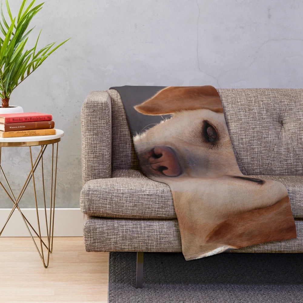Golden Labrador Retriever Plush Blanket
