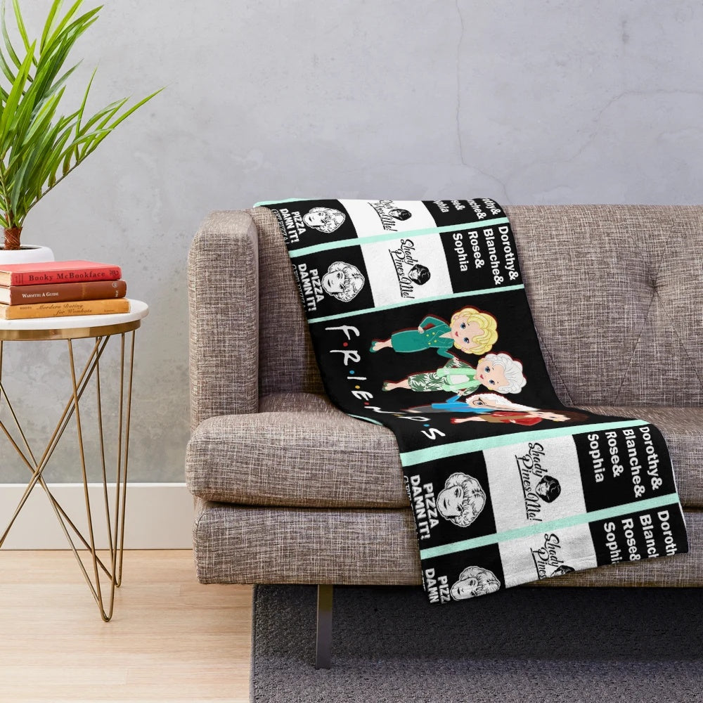 Golden plush blanket with a cozy, soft design