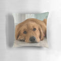 Soft, plush golden retriever pillow with a sweet, adorable dog design