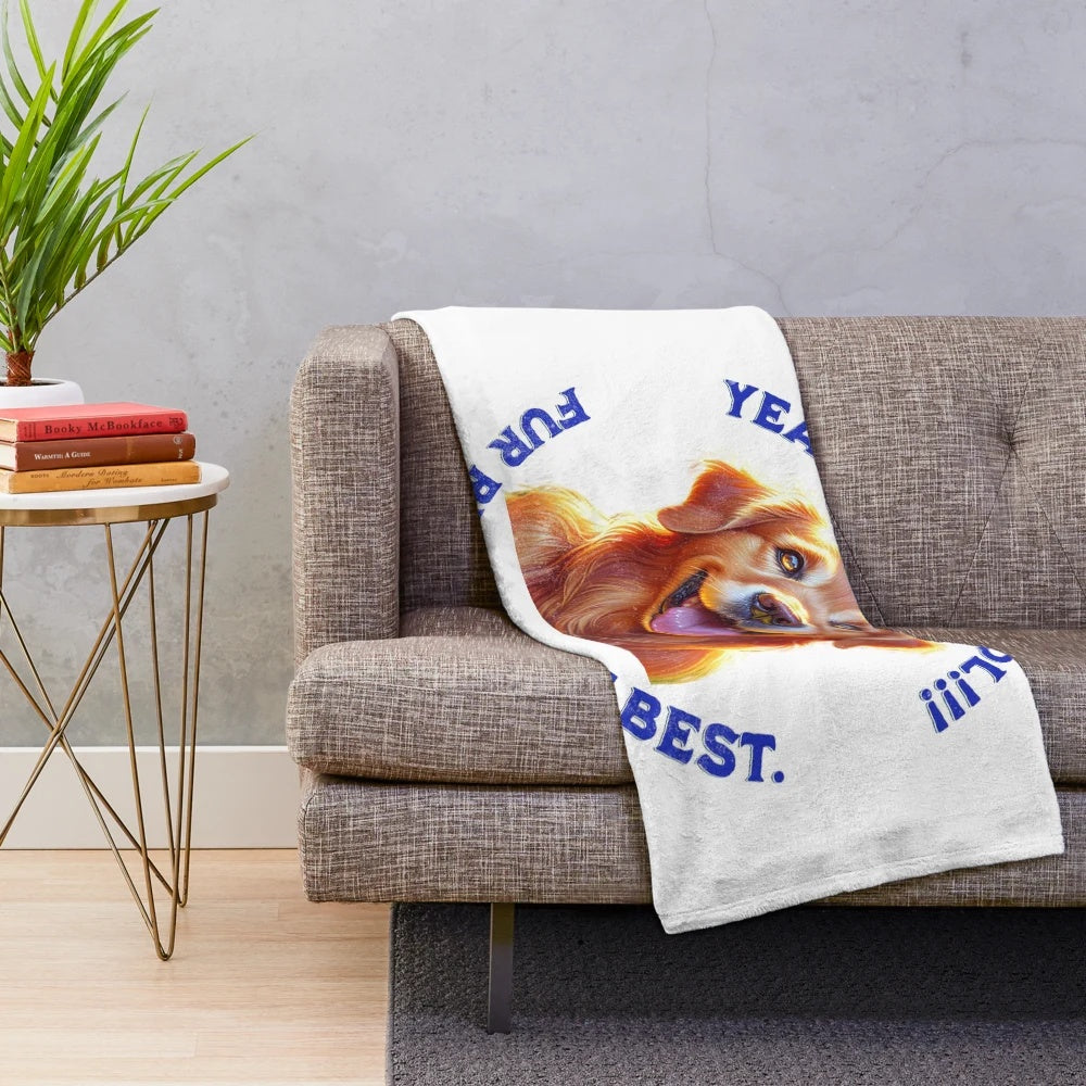 Golden Retriever dog on a plush, soft blanket