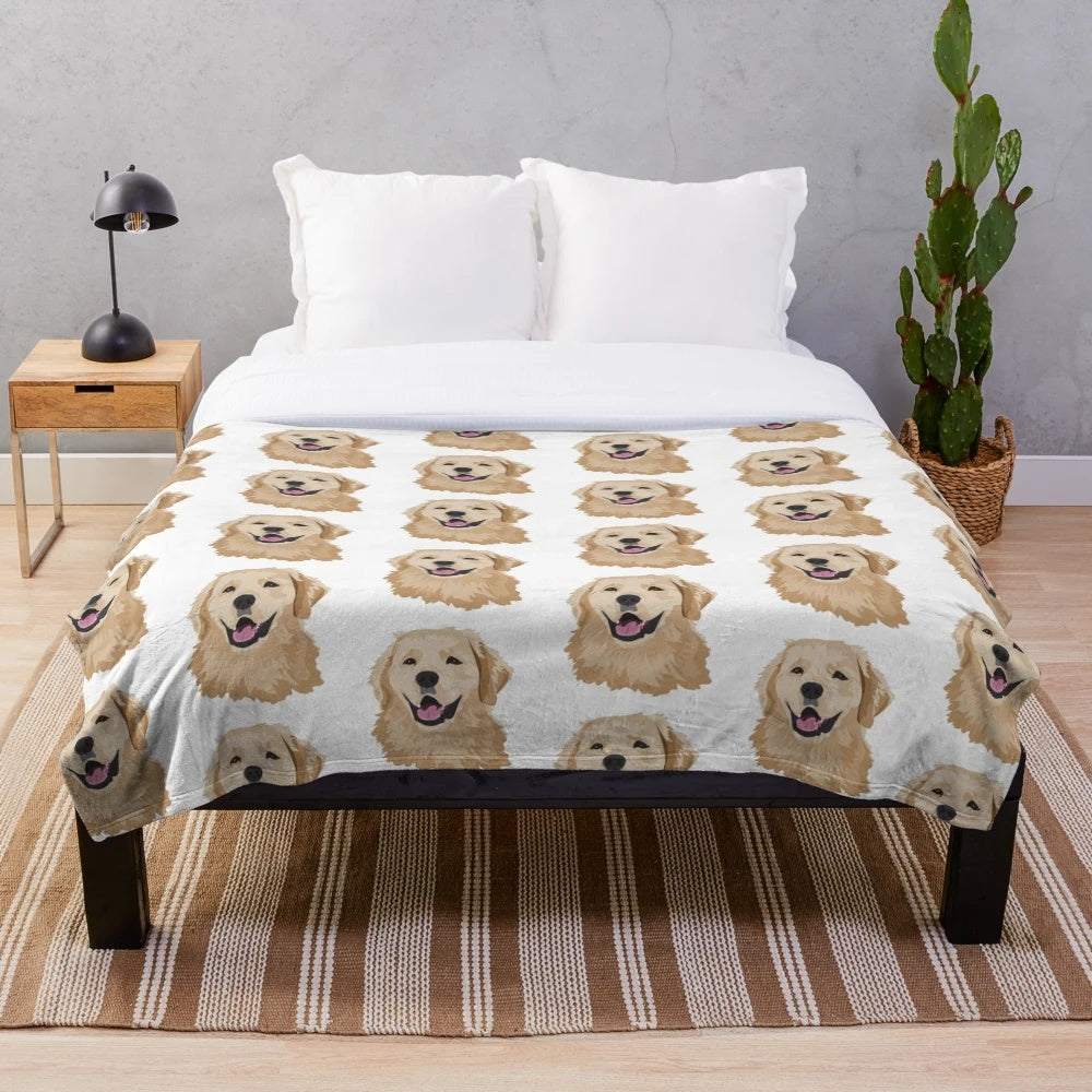 Golden retriever plush blanket