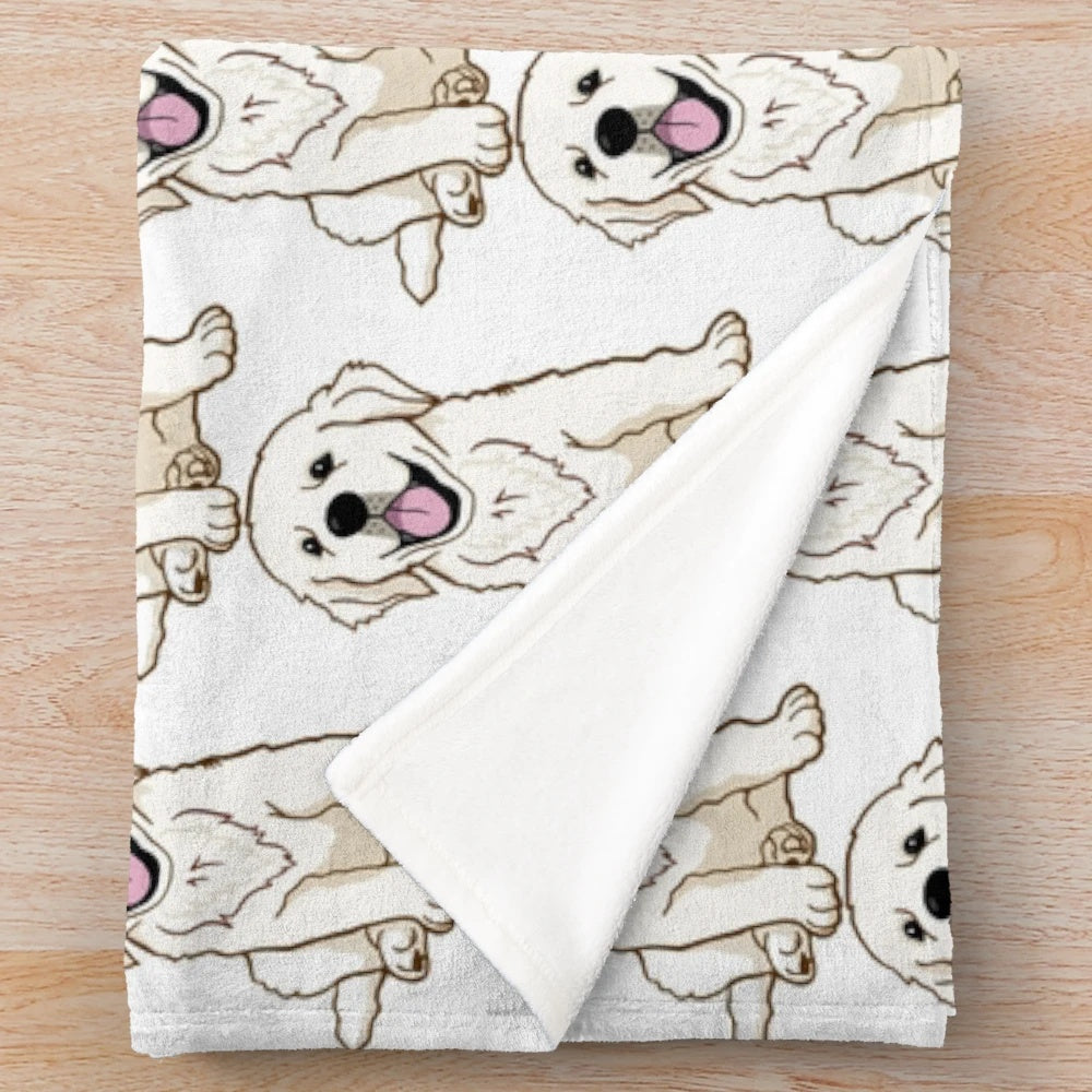 Golden Retriever Puppy Plush Blanket