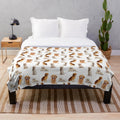 Golden retriever seamless pattern plush blanket