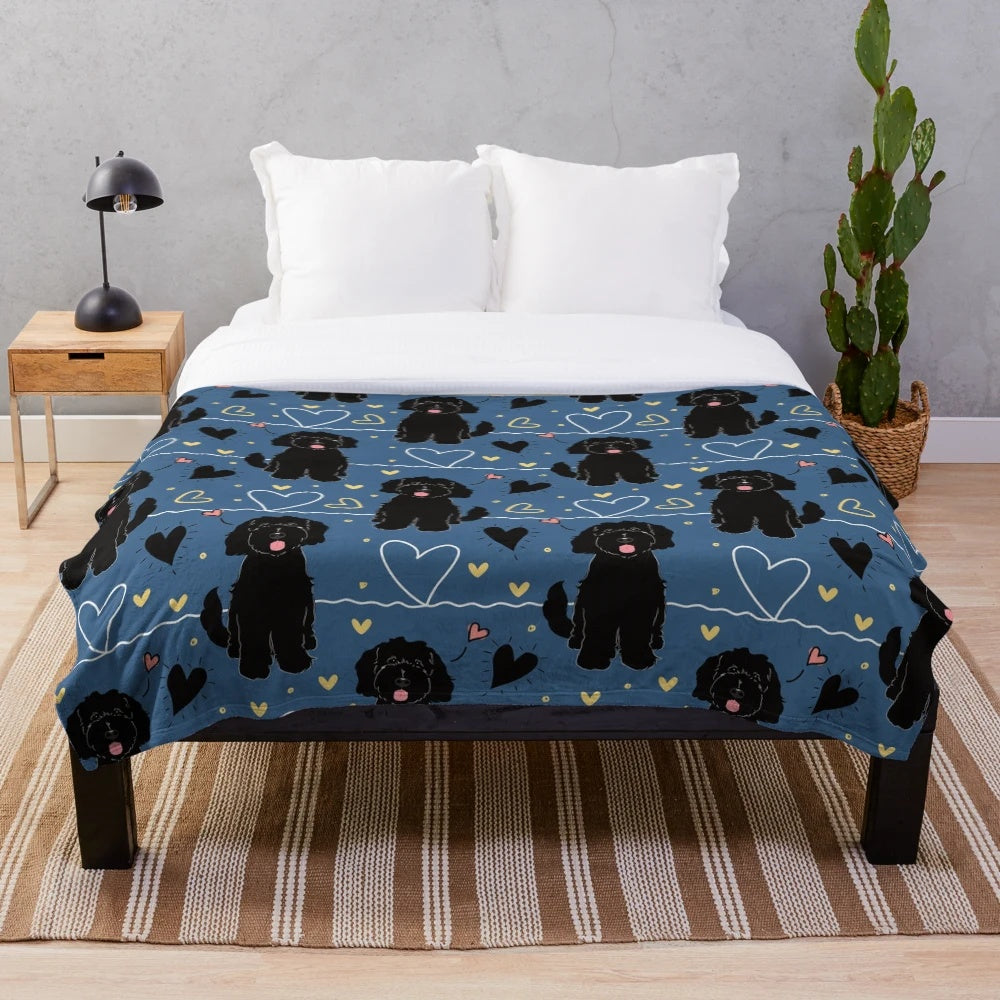 Soft and cuddly Goldendoodle plush blanket