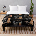 Soft and cuddly goldendoodle plush blanket with adorable dog design