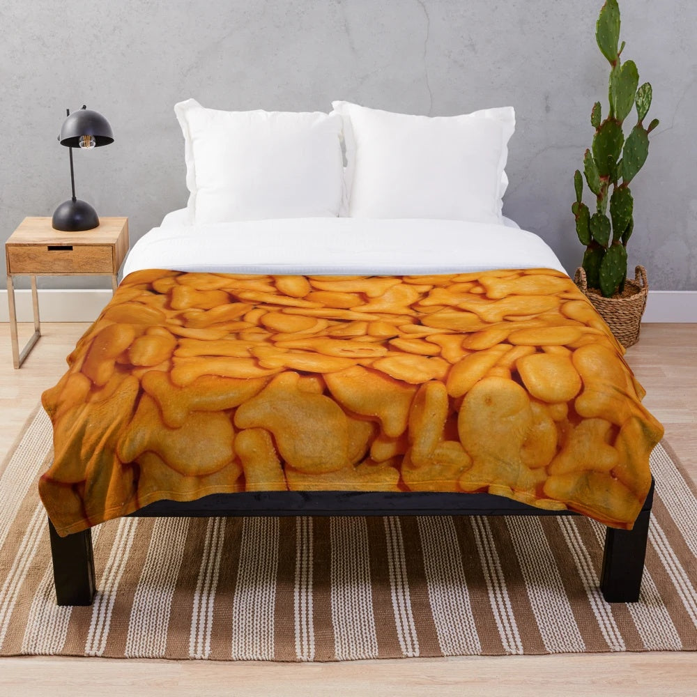 Goldfish plush blanket with a cute and realistic goldfish design