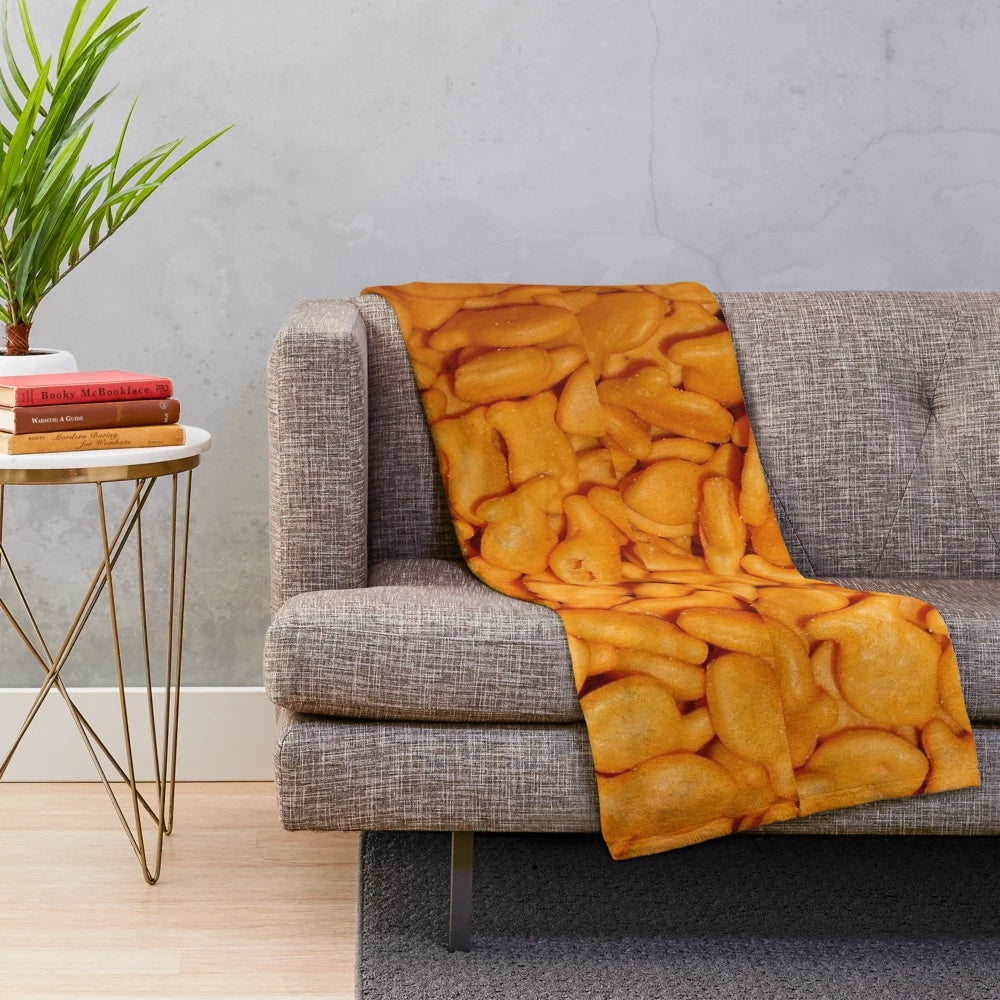 Goldfish plush blanket with a cute and realistic goldfish design