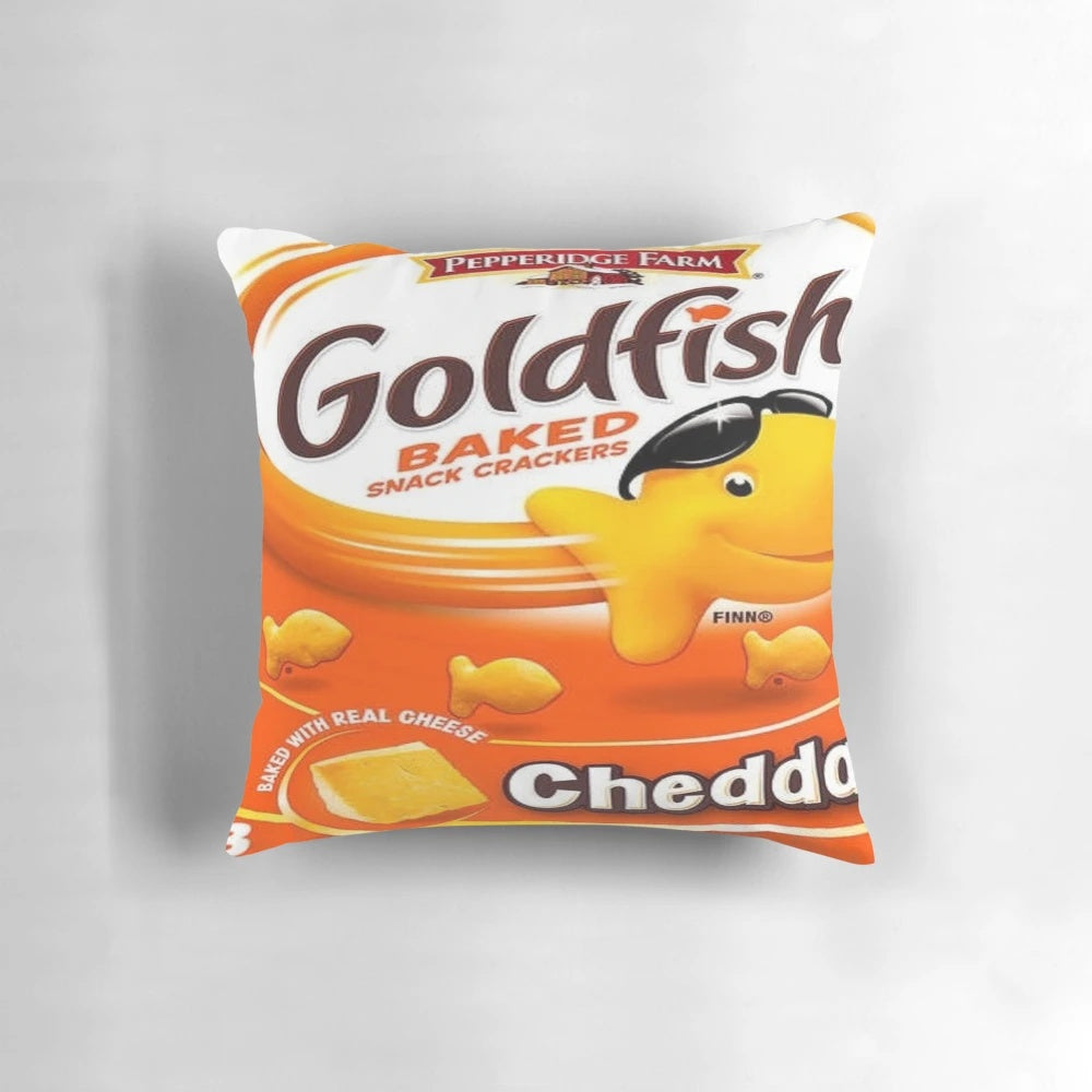 Soft and plush goldfish themed decorative pillow for bedroom or living room