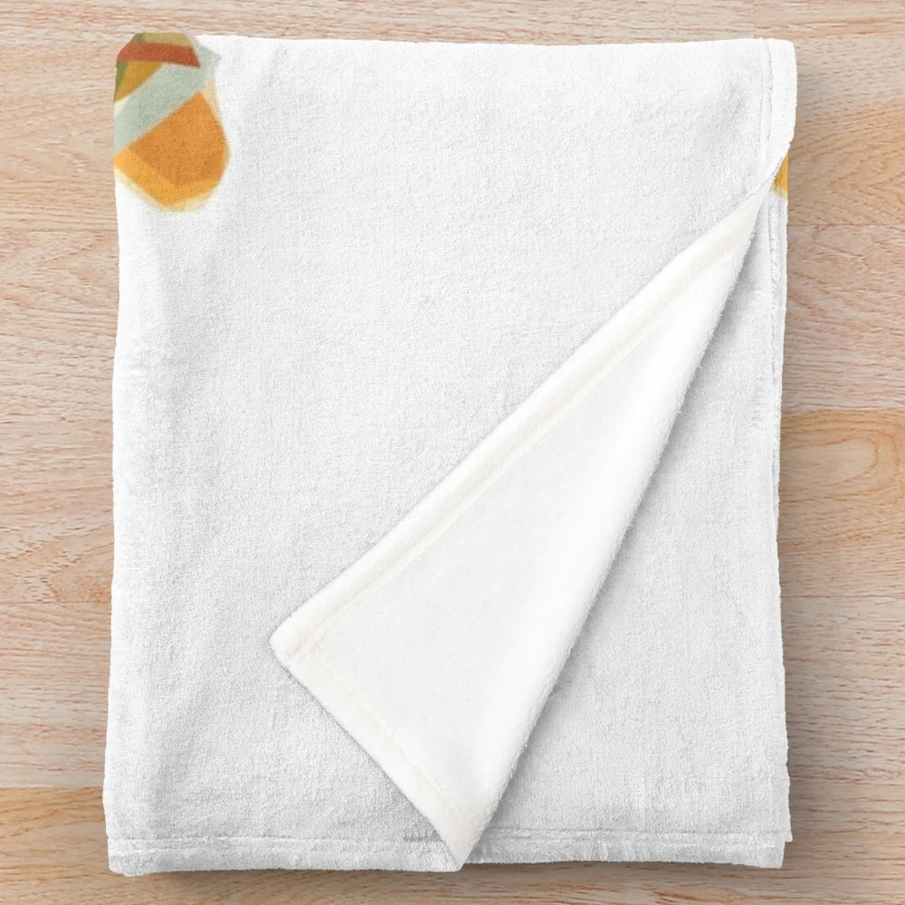 Goldie the dog animal crossing character on a soft plush blanket