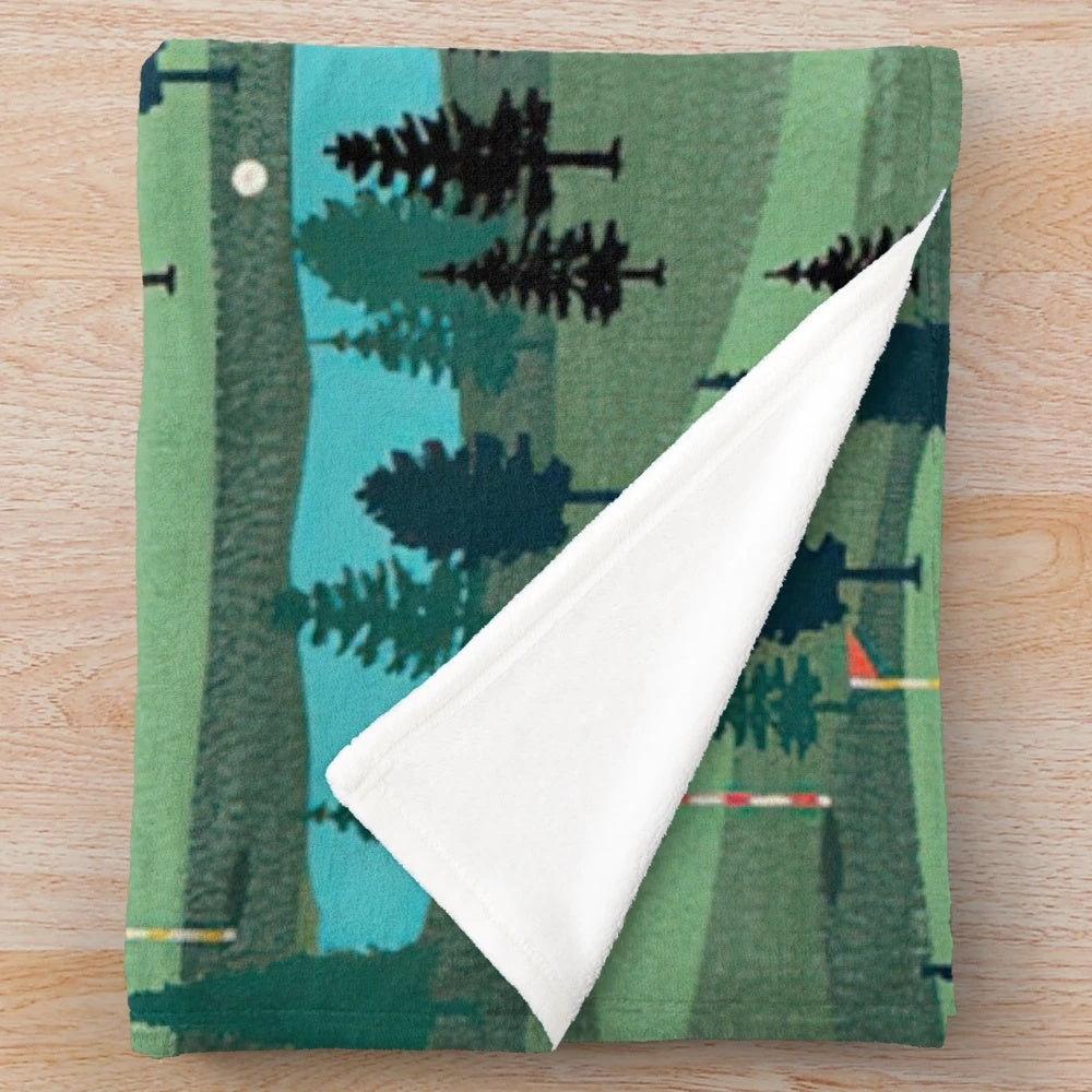 Golf plush blanket with a fun and stylish golf-themed pattern