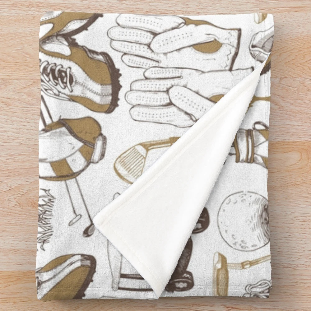 Golf pattern plush blanket