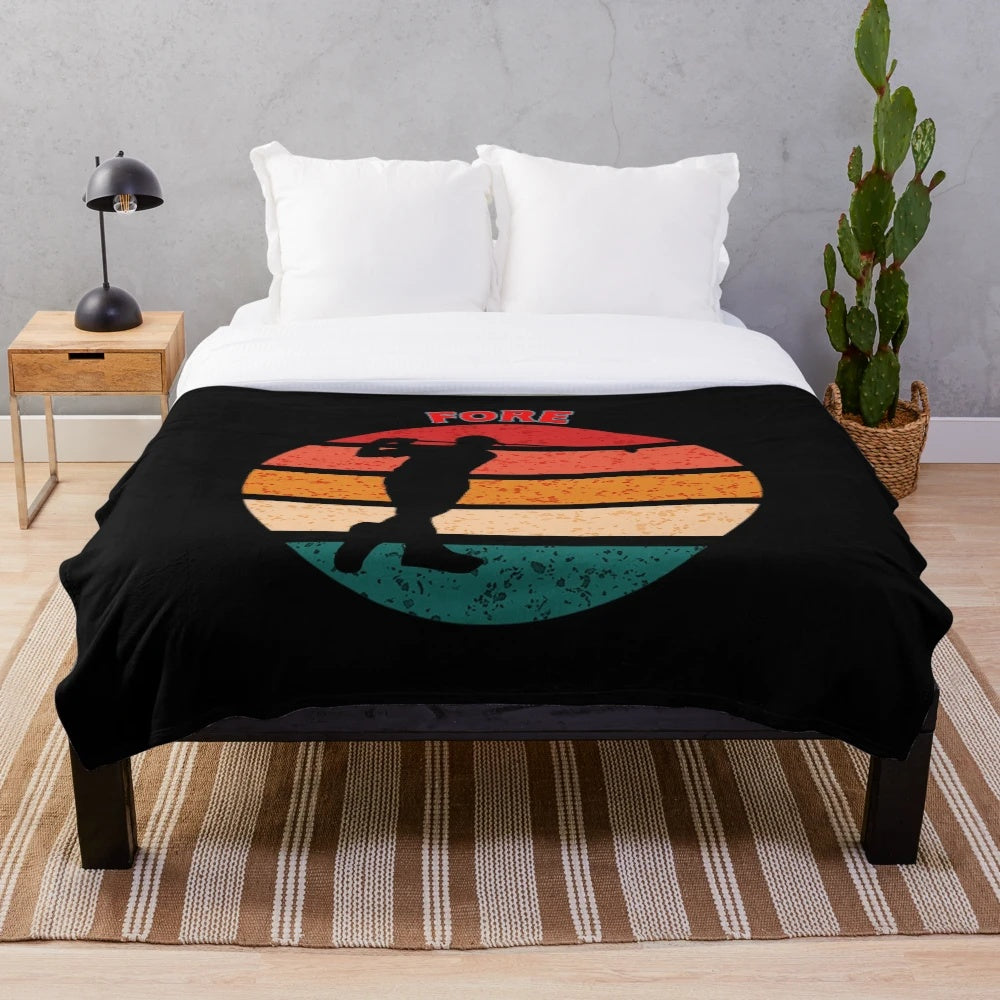 Plush golf-themed blanket with soft, luxurious texture