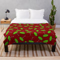 Golfing Green and Red Plush Blanket