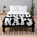 Soft and plush "Good At Naps" blanket perfect for napping