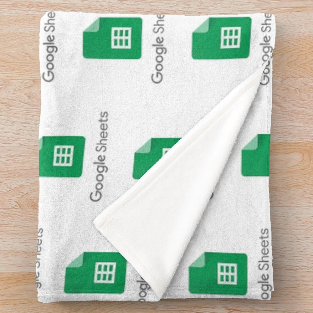 Soft and cozy plush blanket featuring a Google Sheets themed meme design