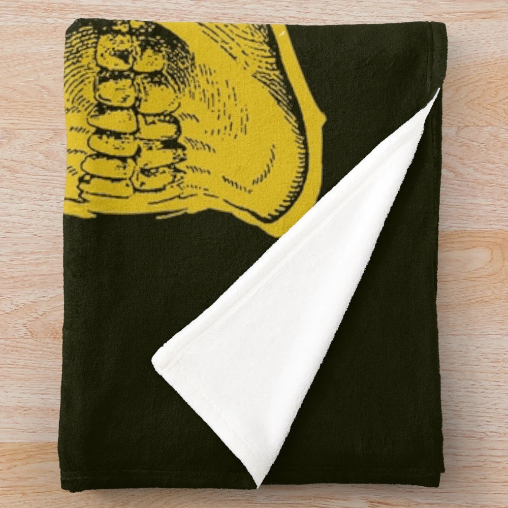 The Goonies-inspired plush blanket featuring the iconic skull logo