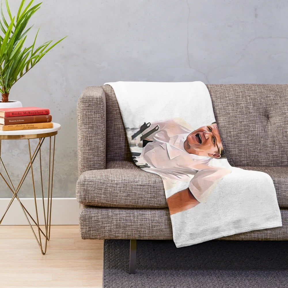 Gordon Ramsay-inspired plush blanket with idiot sandwich design