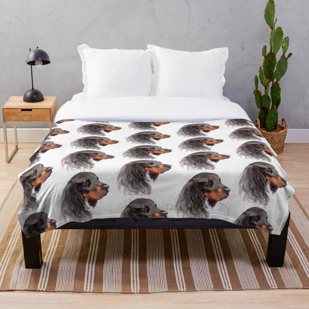 Soft and plush Gordon Setter dog blanket for pet owners