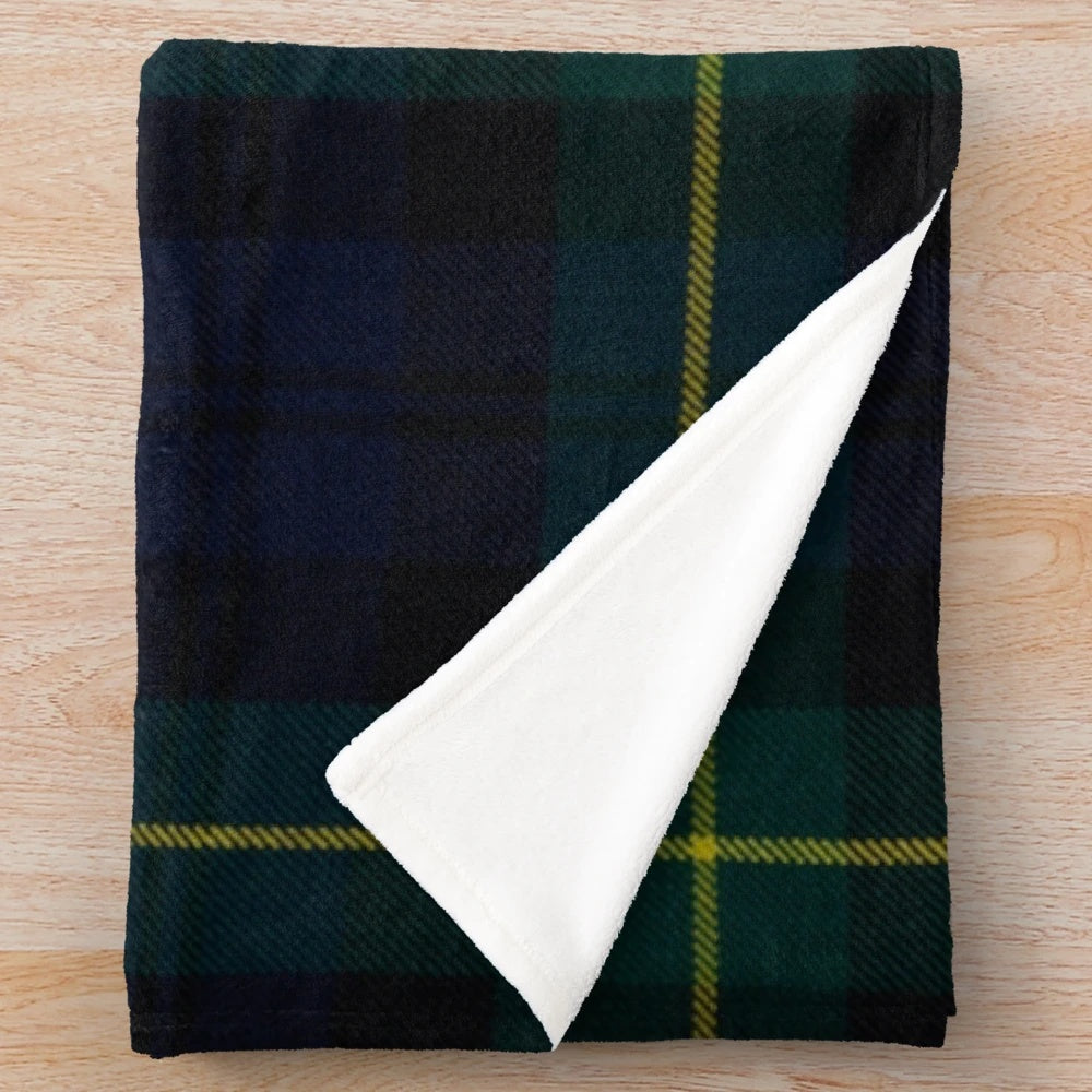 Gordon Scottish tartan plush blanket