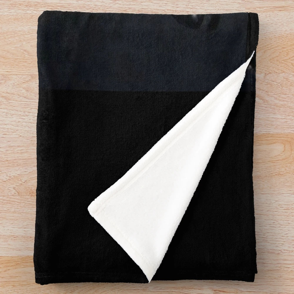 Soft, plush blanket with a gothic, anime-inspired design