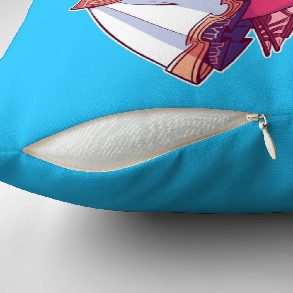 A soft, plush pillow featuring the character Graha Tia from the popular video game Final Fantasy XIV.