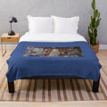 Cozy plush blanket with grandpa's workshop design