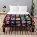 Roseanne inspired granny square plush blanket